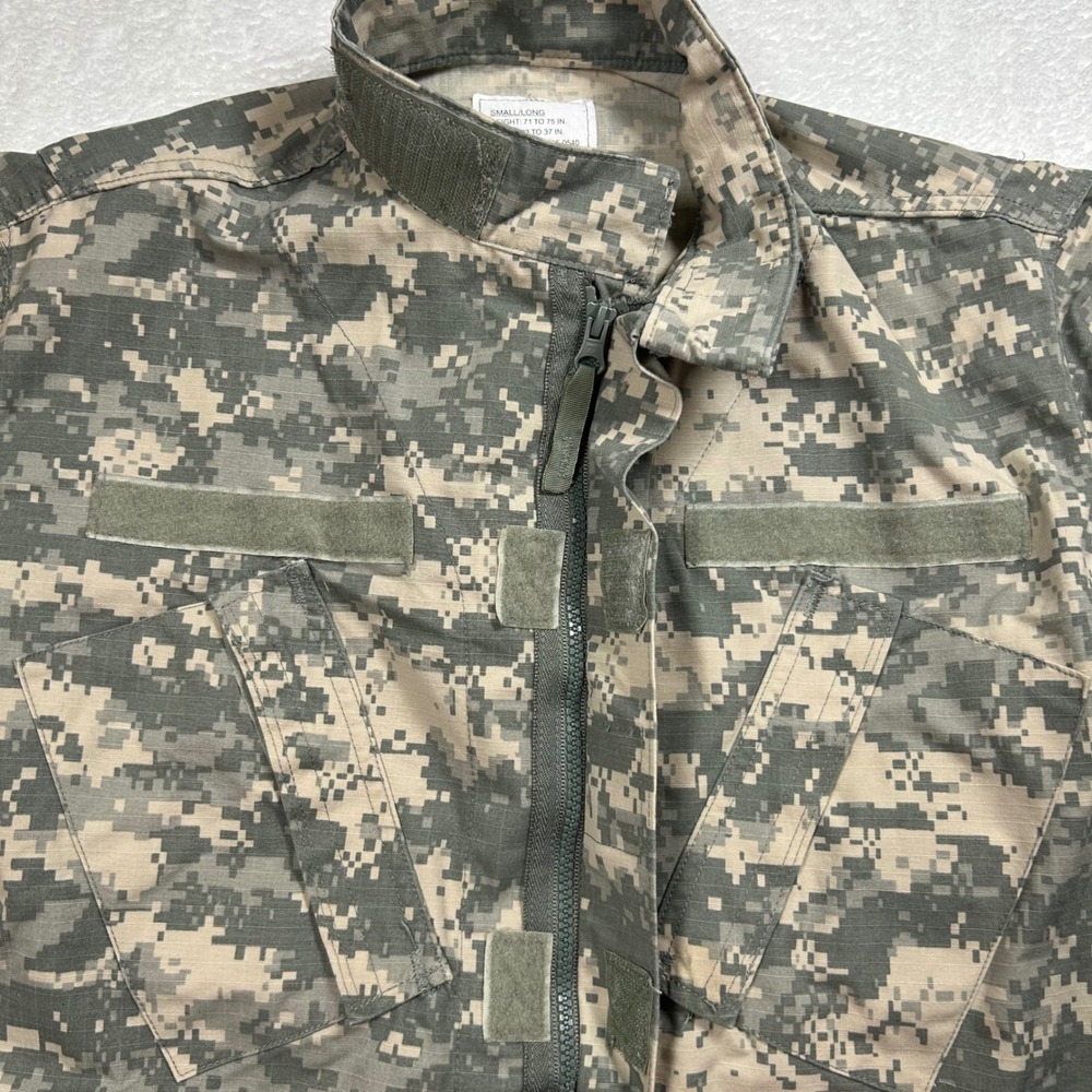US Army ACU Combat Uniform Coat Digital Camo Jacket Mens Small Long Green Gray - Picture 7 of 11